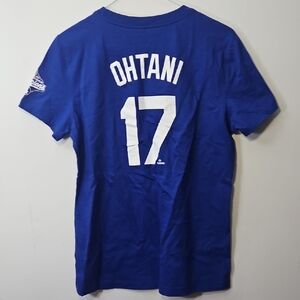 Nike LA Dodgers Shohei Ohtani Graphic Men's Tee With WS Champs On Sleeve